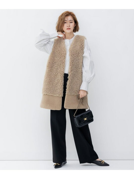 楽天市場】【SALE／40%OFF】ECOPEL カーリーファーコンビ ジレ 23区 