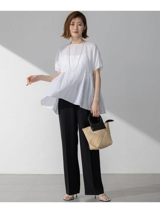 楽天市場】【SALE／40%OFF】【洗える】カラミ ストライプ ペプラム 
