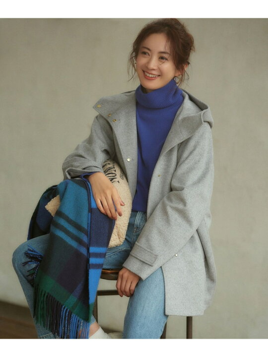 楽天市場】【SALE／30%OFF】ウールカシミヤビーバー フード付き 