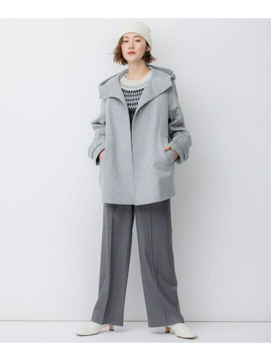 楽天市場】【SALE／30%OFF】ウールカシミヤビーバー フード付き 