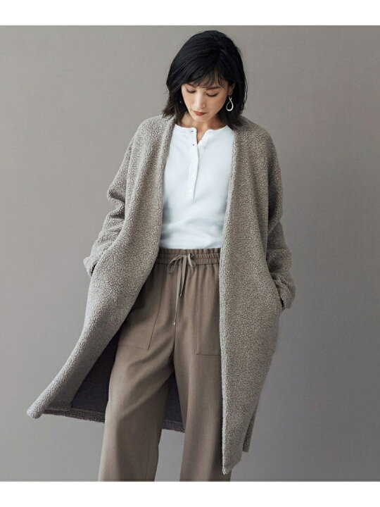 楽天市場】【SALE／50%OFF】【マガジン掲載】ボアジャージーノーカラー  