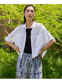 【SALE／20%OFF】【Oggi7月号掲載/洗える】LIBECOリネン クロップド デザイン シャツ 23区 ニジュウサンク トップス シャツ・ブラウス パープル ホワイト【RBA_E】【送料無料】[Rakuten Fashion]