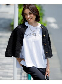 【SALE／20%OFF】【接触冷感/洗える】BON-PRESAGE ロゴ フレンチスリーブ Tシャツ 23区 S ニジュウサンク トップス カットソー・Tシャツ グレー ホワイト【RBA_E】【送料無料】[Rakuten Fashion]
