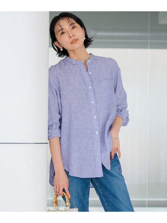 楽天市場】【洗える】LIBECO バンドカラー シャツ 23区 ニジュウサンク  