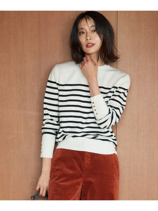 楽天市場】【SALE／20%OFF】【洗える】ピュアカシミヤ ボーダー ニット 