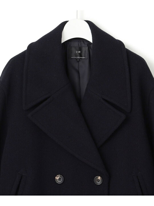 楽天市場】【SALE／40%OFF】ヘリンボーン ショート ピーコート 23区 L 