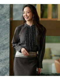 【VERY11月号掲載/洗える】TWボイル フリルディテール ブラウス 23区 L ニジュウサンク トップス シャツ・ブラウス ネイビー グレー【送料無料】[Rakuten Fashion]