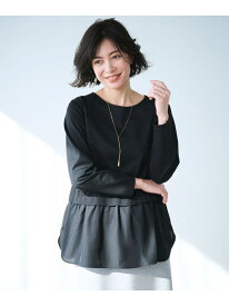 【SALE／30%OFF】【洗える】シアータフタ コンビ カットソー 23区 S ニジュウサンク トップス カットソー・Tシャツ ブラック ホワイト ベージュ【RBA_E】【送料無料】[Rakuten Fashion]