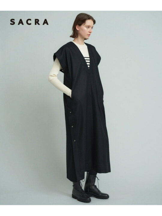 楽天市場】【SALE／30%OFF】【SACRA】ハイカウントメルトン ワンピース 