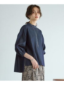 【SLOW/一部店舗限定】ライトオンス デニム バックリボン ブラウス 23区 S ニジュウサンク トップス シャツ・ブラウス ブルー【送料無料】[Rakuten Fashion]