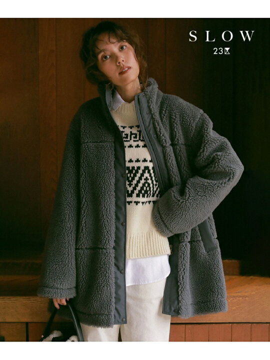 楽天市場】【SALE／20%OFF】【SLOW】ボアライト コート 23区 ニジュウ 