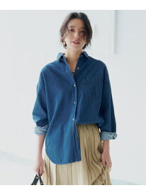 【洗える】ライトダンガリー 2WAY シャツ 23区 L ニジュウサンク トップス シャツ・ブラウス ブルー【送料無料】[Rakuten Fashion]