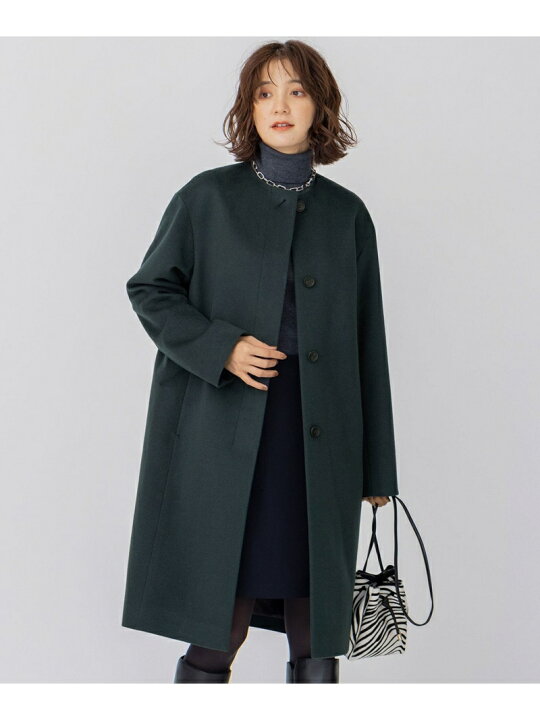 楽天市場】【SALE／40%OFF】ウールカシミヤビーバー ノーカラー コート 