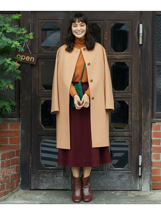 楽天市場】【SALE／40%OFF】ウールカシミヤビーバー ノーカラー コート  