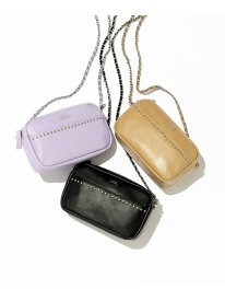 【SALE／20%OFF】レザー スタッズ ショルダーバッグ 23区 ニジュウサンク バッグ ショルダーバッグ パープル ベージュ ブラック【RBA_E】【送料無料】[Rakuten Fashion]