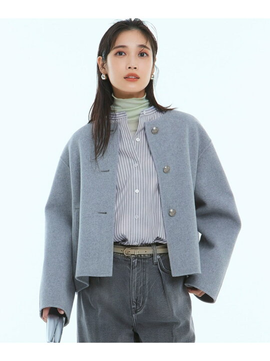 楽天市場】【SALE／40%OFF】ウールリバー ノーカラーコート 23区 