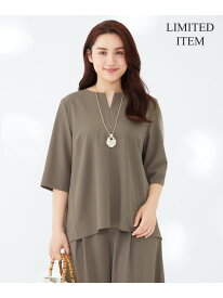 【SALE／30%OFF】【Lサイズ限定】ハイストレッチツイル ブラウス 23区 L ニジュウサンク トップス シャツ・ブラウス カーキグリーン ホワイト ネイビー ブラック【RBA_E】【送料無料】[Rakuten Fashion]