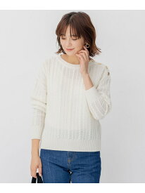 【SALE／40%OFF】【洗える】ウールコード 肩ボタンケーブル柄 ニット 23区 L ニジュウサンク トップス ニット ネイビー ホワイト ベージュ ブルー【RBA_E】【送料無料】[Rakuten Fashion]