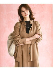 【見上愛さん着用/Oggi10月号掲載/洗える】スエーディーサテン シャツ 23区 L ニジュウサンク トップス シャツ・ブラウス ベージュ カーキグリーン ブラウン【送料無料】[Rakuten Fashion]