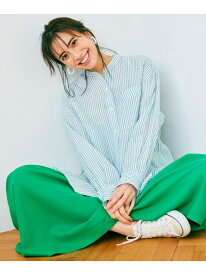 【WEB限定カラーあり/洗える】LIBECO バンドカラー ビッグシルエット シャツ 23区 S ニジュウサンク トップス シャツ・ブラウス ホワイト ベージュ ブラウン ブルー イエロー ネイビー【送料無料】[Rakuten Fashion]