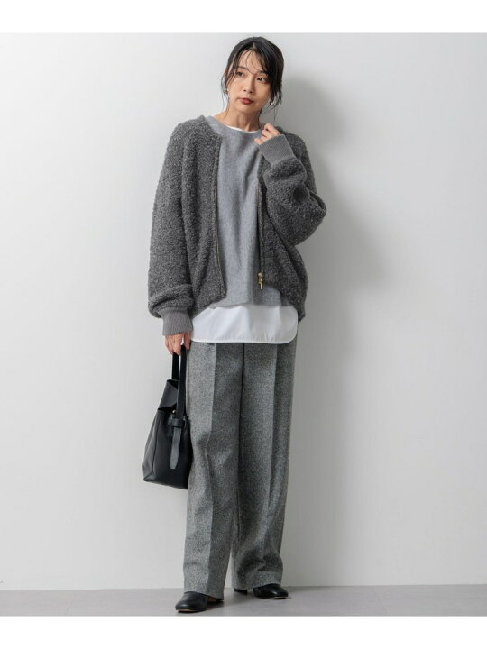 楽天市場】シルクネップヘリンボーン ワイドパンツ 23区 L ニジュウ 