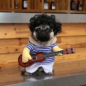 【ギターを弾く ペット 変身グッズ】犬 猫 服 犬の服 ペット用品 M L XL 散歩 柴犬 ブルドック プードル チワワ 可愛い 変身 ペット 犬 変身 服 ペット コスプレ 変身服 ウィッグ かわいい ペット用品 大型犬 小型犬 中型犬 犬 面白い服 変身 服
