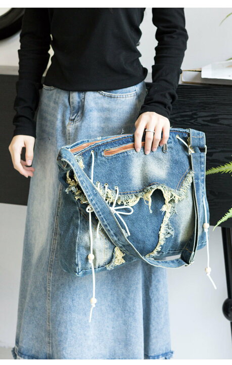 楽天市場】楽天スーパーSALE半額【 デニムバッグ クラッシュ  