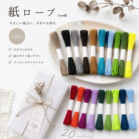 【 紙ロープ 紙ひも 1ミリ 10m 紙紐 】楽天ランキング一位獲得！ 21色 こより 1巻 ネコポス便 ラフィアロープ 紙糸 こより糸 カラー紐 編み物 つづり紐 こよりひも 手芸 ラッピング 手芸 手芸材料 手作り おしゃれ オシャレ 可愛い お徳用 プレゼント ※1-1