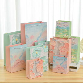 【 紙袋 紙バッグ 油絵 】 ギフト プレゼント ギフト用 ペーパーバッグ 高級感 手提げ おしゃれ ギフトバッグ マチ広 小 特大 バッグ 厚手 引出物 油絵 花柄 かわいい 可愛い バレンタイン クリスマス 誕生日 ラッピング ピンク ブルー ホワイト ハロウィン 結婚式