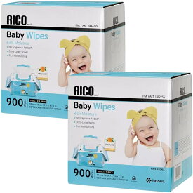 目玉価格【2箱セット】RICO 900枚 ×2箱　おしりふき コストコ カークランド 大判 厚手 無香料 衛生用品 ウェットティッシュ