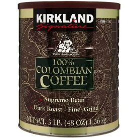 訳あり　賞味期限23.12.7 コストコ 大人気商品 カークランド 100％コロンビアコーヒー 1.36kgレギュラーコーヒー（粉）　細挽き