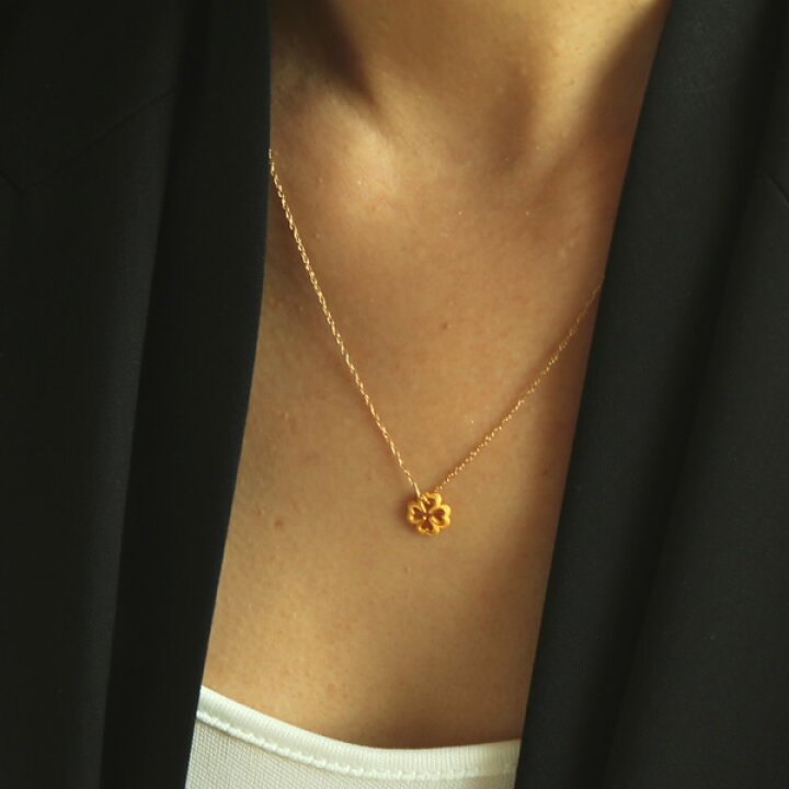 K24 純金 レディース ペンダント ハート型 24金 女性 四つ葉のクローバー ジュエリー イエローゴールド Primagold 送料無料 プリマゴールド 幅8 3mm