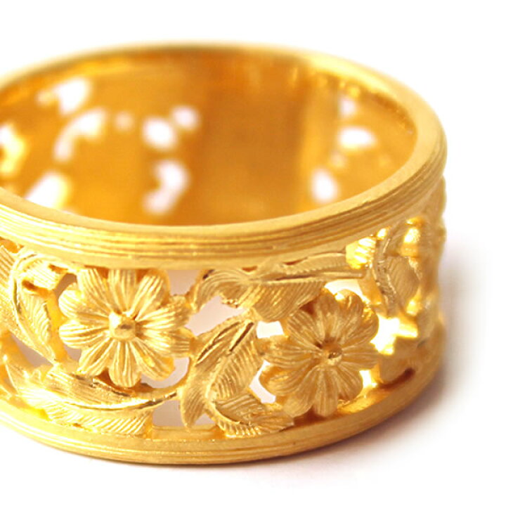 楽天市場】純金 24K 指輪 コスモス フラワー 花 リング レディース 