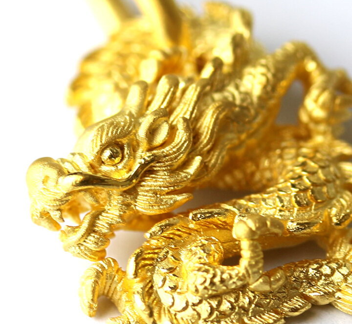 楽天市場】純金 ペンダント ネックレス 紐付き ドラゴン 龍 竜 メンズ 