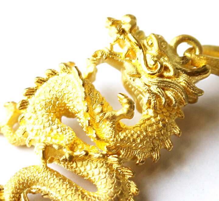 楽天市場】純金 24K ペンダント ネックレス 紐付き ドラゴン 龍 竜