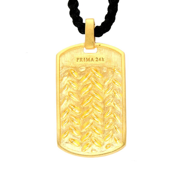 楽天市場】純金 24K ペンダント ネックレス 紐付き オーバルプレート 