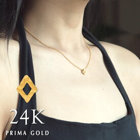 純金 ペンダントトップ ダイヤカット レディース SILVER925ゴールドチェーン付き ネックレス 誕生日 記念日 贈り物 ゴールドK24 24金 ジュエリー アクセサリー ブランド PRIMAGOLD プリマゴールド 送料無料（即日お届け）