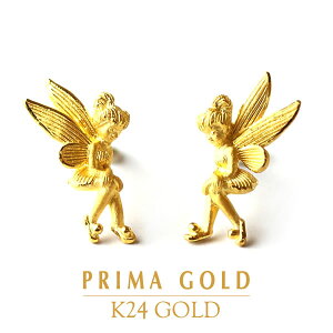 純金 ピアス 妖精 モチーフ レディース 女性 24K 24金 ゴールドジュエリー 記念日 誕生日 贈り物 PRIMAGOLD プリマゴールド 送料無料【イヤリング変更可】