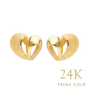 24K 純金レディースピアス ミニハートコレクション 女性 イエローゴールド ジュエリー ブランド 24金 K24 PRIMAGOLD プリマゴールド 送料無料【イヤリング変更可】