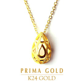純金 ティアドロップ ペンダント レディース 女性 Silver925チェーン付き ゴールド K24 24金 ジュエリー アクセサリー ブランド PRIMAGOLD プリマゴールド 送料無料（即日お届け）