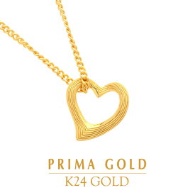 純金 オープンハート ペンダント レディース SILVER925チェーン付き ハートモチーフ ギフト PRIMAGOLD 送料無料（即日お届け）