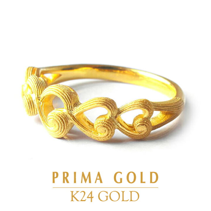 楽天市場】純金 24K 指輪 永遠 ハートモチーフ リング レディース 女性  