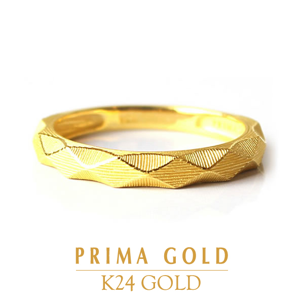 楽天市場】24K 純金 ダイヤカット 太身 リング 指輪 24金 K24 ゴールド 