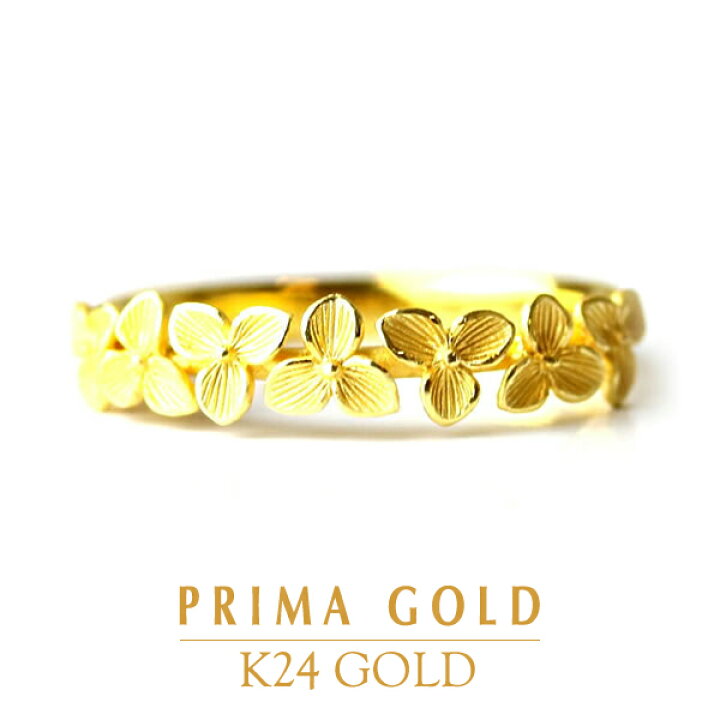 楽天市場】24K 純金 フラワー リング 指輪 24金 K24 ゴールド 花 