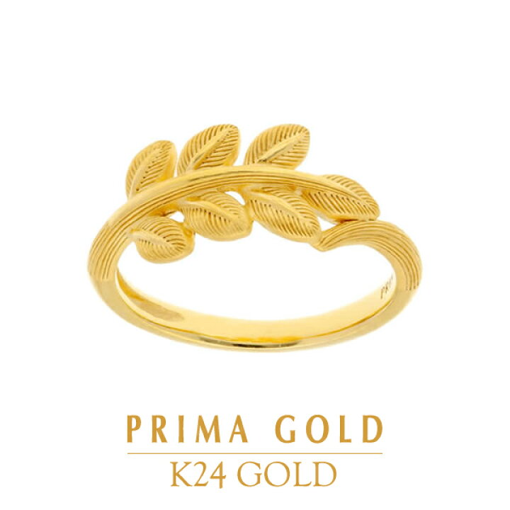 楽天市場】24K 純金 リーフ ピンキーリング 小指 指輪 24金 K24 