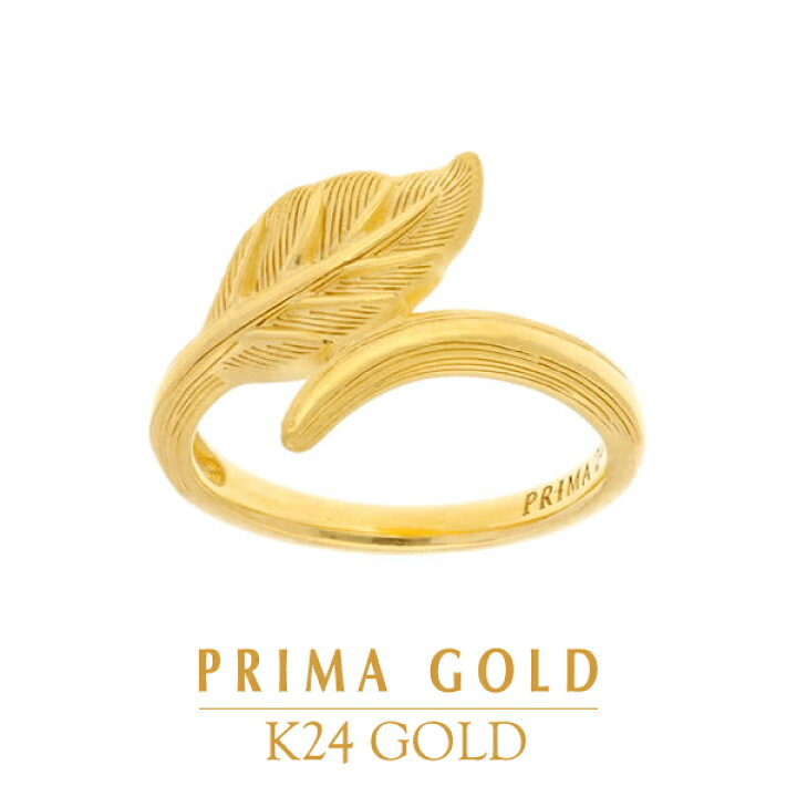 楽天市場】24K 純金 リーフ ピンキーリング 小指 指輪 24金 K24 