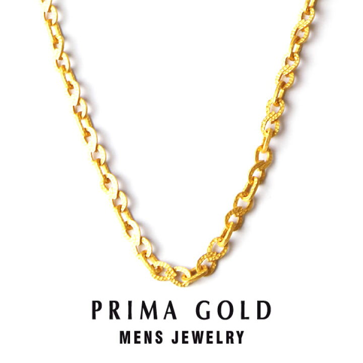 楽天市場 純金 24k メンズネックレス 2面カット 太アズキ 男性 イエローゴールド プレゼント 誕生日 記念日 贈物 24金 ジュエリー アクセサリー ブランド プリマゴールド Primagold K24 送料無料 純金primagoldオフィシャル店