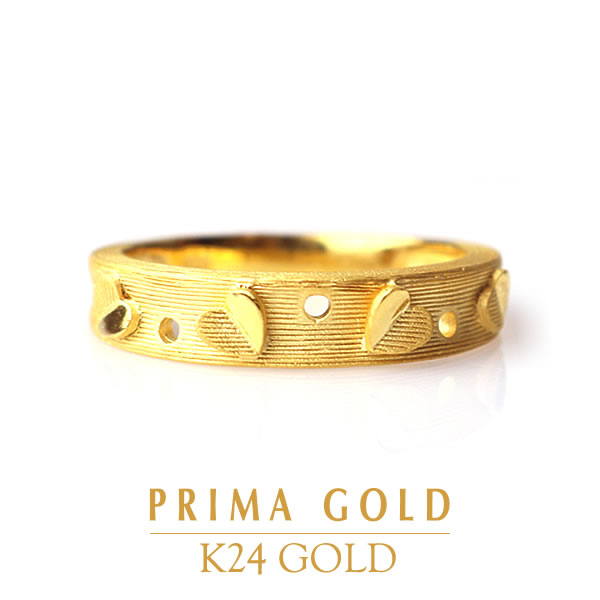 24K 純金 ハート リング 指輪 24金 K24 ゴールド エレガント レディース プレゼント 贈り物 女性 PRIMAGOLD プリマゴールド ジュエリー アクセサリー ブランド 送料無料