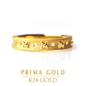 24K 純金 小さな花 リング 指輪 24金 K24 ゴールド フラワー エレガント レディース プレゼント 贈り物 女性 PRIMAGOLD プリマゴールド ジュエリー アクセサリー ブランド 送料無料