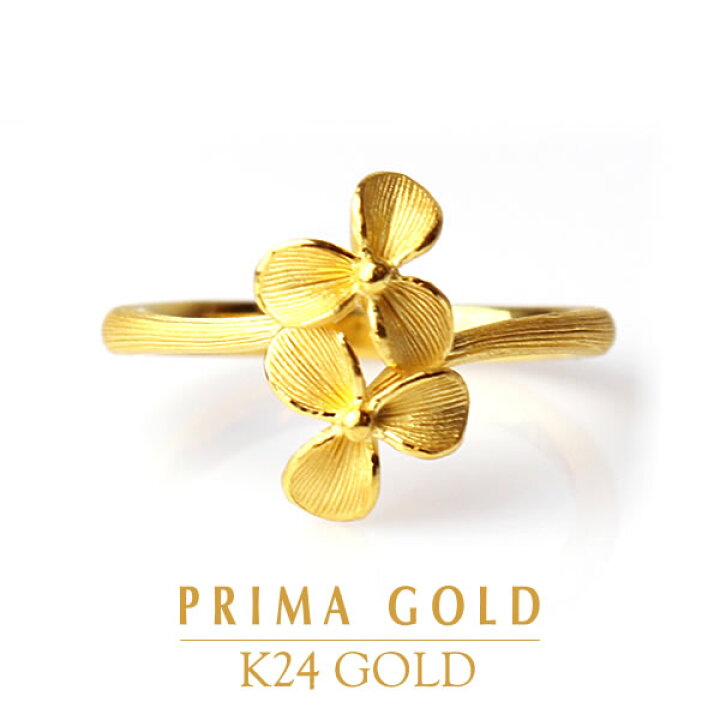 楽天市場】24K 純金 フラワー リング 指輪 24金 K24 ゴールド 花 